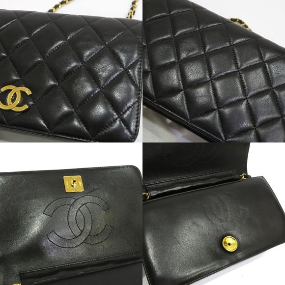 Chanel Lambskin Single Chain Shoulder Pouch Matelasse Black - Picture 10 of 10